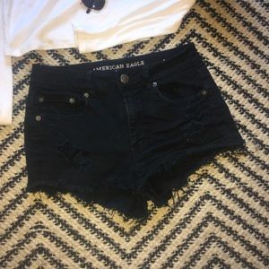 American Eagle high waisted distressed shorts